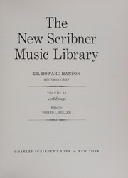 Cover of: The New Scribner Music Library - Volume 10, Art Songs