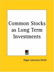 Cover of: Common Stocks as Long Term Investments