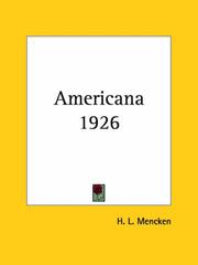 Cover of: Americana 1926