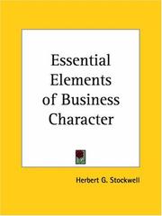 Cover of: Essential Elements of Business Character