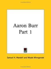 Cover of: Aaron Burr, Part 1