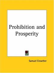 Cover of: Prohibition and Prosperity