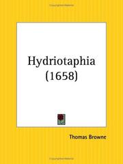 Cover of: Hydriotaphia