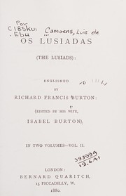 Cover of: OS Lusiadas , Vol. 2 Of 2: Englished by Richard Francis Burton; Edited by His Wife, Isabel Burton