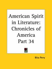 Cover of: American Spirit in Literature by Bliss Perry