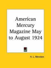 Cover of: American Mercury Magazine, May to August 1924