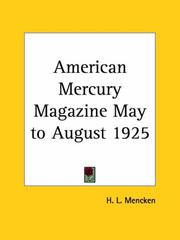 Cover of: American Mercury Magazine, May to August 1925