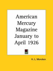 Cover of: American Mercury Magazine, January to April 1926 by H. L. Mencken