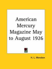 Cover of: American Mercury Magazine, May to August 1926