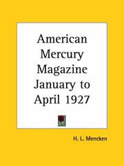 Cover of: American Mercury Magazine, January to April 1927