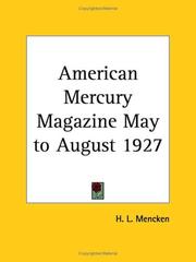 Cover of: American Mercury Magazine, May to August 1927