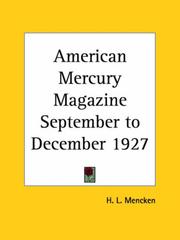 Cover of: American Mercury Magazine, September to December 1927