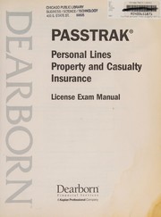 Cover of: PassTrak personal lines property and casualty insurance license exam manual.