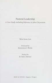 Cover of: Pastoral Leadership by Won Sang Lee, Jonathan Bonk, Eryl Davies