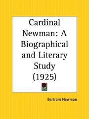 Cover of: Cardinal Newman: A Biographical and Literary Study