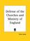 Cover of: Defense of the Churches and Ministry of England