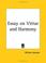 Cover of: Essay on Virtue and Harmony