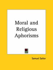 Cover of: Moral and Religious Aphorisms by Samuel Salter