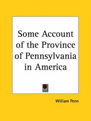 Cover of: Some Account of the Province of Pennsylvania in America by William Penn