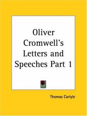 Cover of: Oliver Cromwell's Letters and Speeches, Part 1