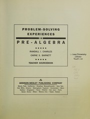 Cover of: Problem-solving experiences in pre-algebra: Teacher sourcebook