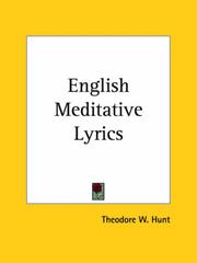 Cover of: English Meditative Lyrics