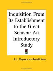 Cover of: Inquisition From Its Establishment to the Great Schism: An Introductory Study