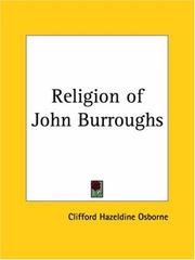Cover of: Religion of John Burroughs by Clifford Hazeldine Osborne