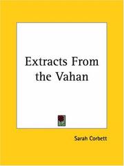 Cover of: Extracts From the Vahan | Sarah Corbett
