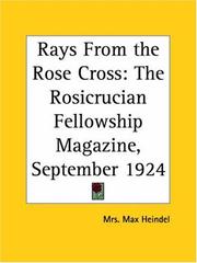 Cover of: Rays From the Rose Cross: The Rosicrucian Fellowship Magazine, September 1924