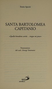 Cover of: Santa Bartolomea Capitanio: quella benedetta carità-- troppo mi piace