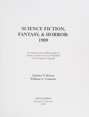 Cover of: Science Fiction, Fantasy, & Horror, 1989: A Comprehensive Bibliography of Books and Short Fiction Published in the English Language (Science Fiction, Fantasy, and Horror)