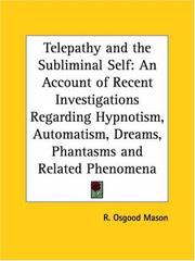 Cover of: Telepathy and the Subliminal Self by R. Osgood Mason