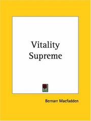 Cover of: Vitality Supreme by Bernarr Macfadden, Bernarr Macfadden