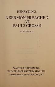 A sermon preached at Pauls Crosse by King, Henry