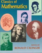 Cover of: Classics of mathematics by edited by Ronald Calinger.