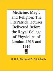 Cover of: Medicine, Magic and Religion by W. H. R. Rivers