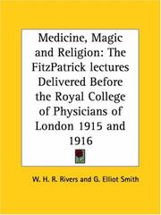 Cover of: Medicine, Magic and Religion by W. H. R. Rivers, W. H. R. Rivers