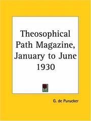 Cover of: Theosophical Path Magazine, January to June 1930 by G. De Purucker