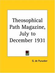 Cover of: Theosophical Path Magazine, July to December 1931 by G. De Purucker