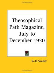 Cover of: Theosophical Path Magazine, July to December 1930 by G. De Purucker