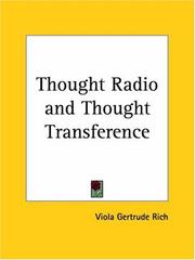 Cover of: Thought Radio and Thought Transference by Viola Gertrude Rich