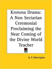 Cover of: Krotona Drama by A. P. Warrington