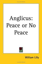 Cover of: Anglicus: Peace or No Peace