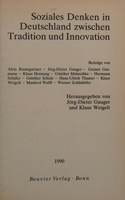 Cover of: Soziales Denken in Deutschland zwischen Tradition und Innovation