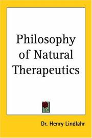 Cover of: Philosophy of Natural Therapeutics