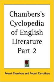 Cover of: Chambers's Cyclopedia of English Literature, Part 2