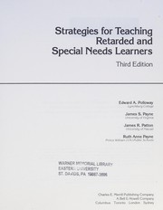 Cover of: Strategies for teaching retarded and special needs learners by Edward A. Polloway ... [et al.].