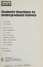 Cover of: Students' reactions to undergraduate science by Joan Bliss