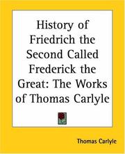 Cover of History Of Friedrich The Second Called Frederick The Great by Thomas Carlyle